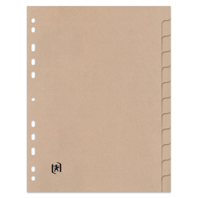 Oxford Touareg A4 Index Recycled Cardboard 12 Tabs Beige