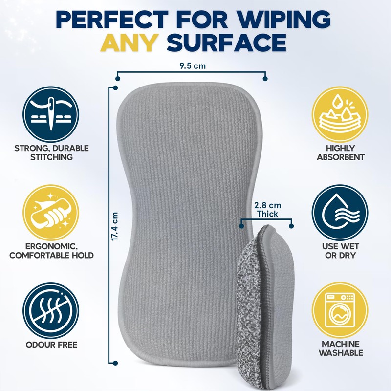 Multi-Purpose Kitchen Pads by Smith’s® | Grey | 6 Pack