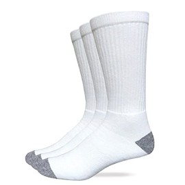 Carolina Ultimate Mens Cotton Full Cushion Crew Socks 3 Pair Pack - Large