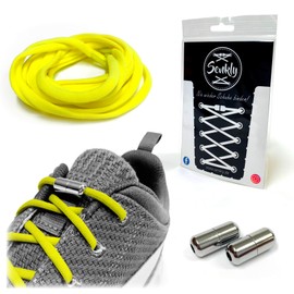 m2medien Senkly Elastic Shoelaces with Metal Capsule for Trainers - Yellow -
