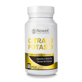Citrato De Potasio Frasco Con 60 Capsulas| Ingredientes 100% Naturales| NOWEK