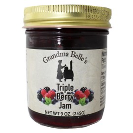 Grandma Belle's Triple Berry Jam, 9 Ounce, Pack of 2, By GreenZep