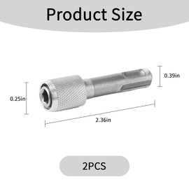 Pack of 2 SDS Plus Adapter, Silver Hex Shank Bit Holder, Sds Plus Adapter, Bit Holder, SDS Adapter for Normal Drill Chuck for Earth Drill, Home Decoration Projects, Industrial Applications Drill