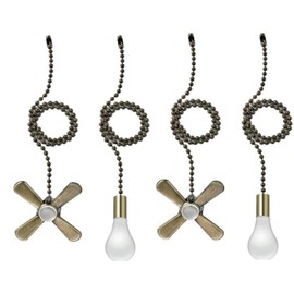 AIIGOU Ceiling Fan Pull Chain Set - 13.6 Inches Fan Pull with Ball Chain Connector Included Light & Fan Pulls…