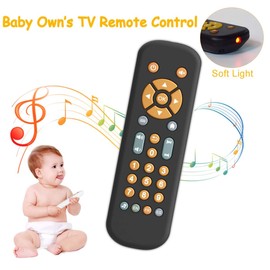 KOESMG Baby TV Remote Control Toy with Light and Sound, Early Educational Music Toy with English/French/Spanish, Toy Gift for 6 Months+
