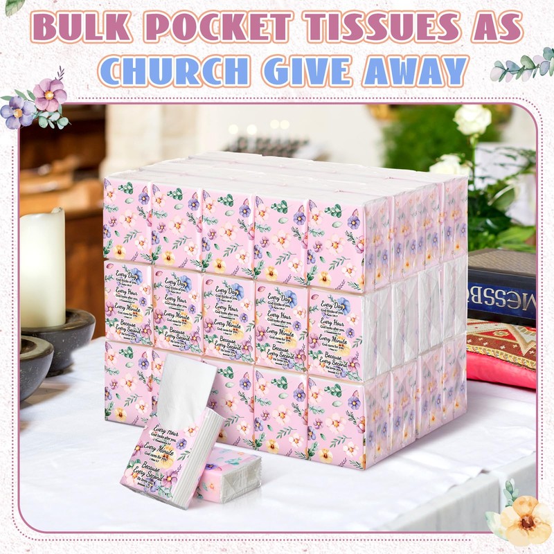 Therwen 100 Pack Pocket Tissues Travel Packs Bulk 1000 Sheet