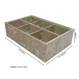 AgentMoon Luxury Velour Ties Storage Organizer with 6 Compartments,Dresser Drawer Wardrobe Storage Box for Headscarf and Belts,Bras, Bow Ties,Ribbons.12 x 8 x 3 inches. (Beige)