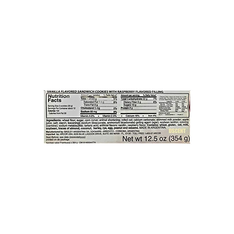 Sonrisas Galletitas Frambuesa 3 X 118 Gr