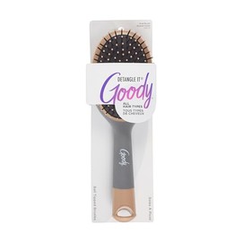 Goody Detangle It Oval Hair Brush, Detangler with Fine Flexible Bristles, Use as a Detangling or Styling Brush, Tackles Tangles & Knots, All Hair Types, Brown/Grey