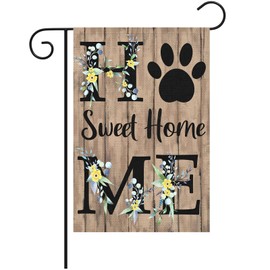 JIMOWANG Sweet Home Spring Summer Burlap Garden Flag Double Sided Outdoor Decorative Yard Flag 12"x18" Porch Patio Banner Flags
