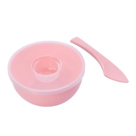 minkissy Facial Mask Bowl Stick Tool Set Diy Makeup Kit Plastic Mask Tools Pink for Skincare