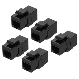 sourcing map 5 Pack Cat 6A Ethernet Coupler, RJ45 Cat6A Coupler Jacks Female to Female Ethernet Adapter, Black
