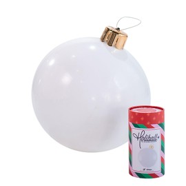 Holiball Inflatable Holiday Ornament – Ultimate Indoor/Outdoor Decoration – Reusable and Storage Friendly – for Weddings, Parties, Events, Team Colors – 18" – White