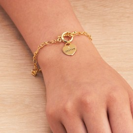 Philip Jones Gold Plated Sister Charm Bracelet Created with Zircondia® Crystals