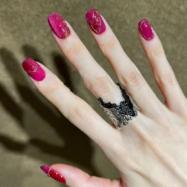 12ml Dark Pink Cat Eye Magnetic Gel Polish,0.41 fl oz
