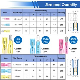 smseace 110PCS Heat Shrink Bullet Connectors with Crimping Tool 22-10AWG Waterproof Bullet connectors Heat Shrink Female&Male Connector for Automotive Boat Stereo Industrial Equipment