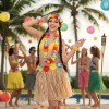 Set Falda Pulseras Collar Diadema Hawaiano Disfraz Fiesta