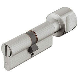 JUVA Profile Knob Cylinder Toilet Lock Cylinder 30/30 - Econo | Nickel-Plated Brass | Lock Cylinder for Interior Doors | 1 Piece - Profile Cylinder for Cylinder Locks with Mounting Material