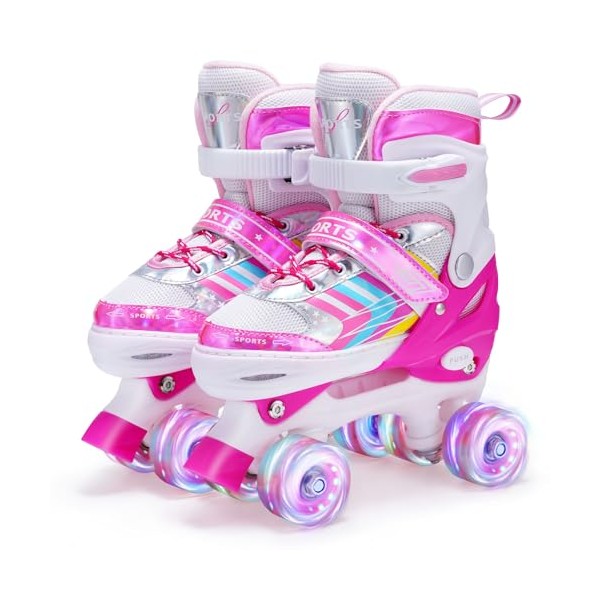 Kinder Rollschuhe f√ºr M√§dchen Jungen Verstellbare, 8 Light Up R√§der