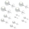 OQKAHIV 6 Pairs of Pearl Earrings Silver, Pearl Earrings, White