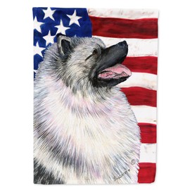Caroline's Treasures SS4051GF USA American Flag with Keeshond Flag Garden Size, Small, Multicolor