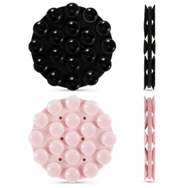 PEUTIER 2St Doppelseitig Silikon Saugnapf Handyhalterung, 70x8,3mm Rund Silikon Saugnapf Handyhalter Mehrzweck Saugnapf Handyhüllenkleber für Mobiltelefone Mobile Stromversorgung (Schwarz + Rosa)