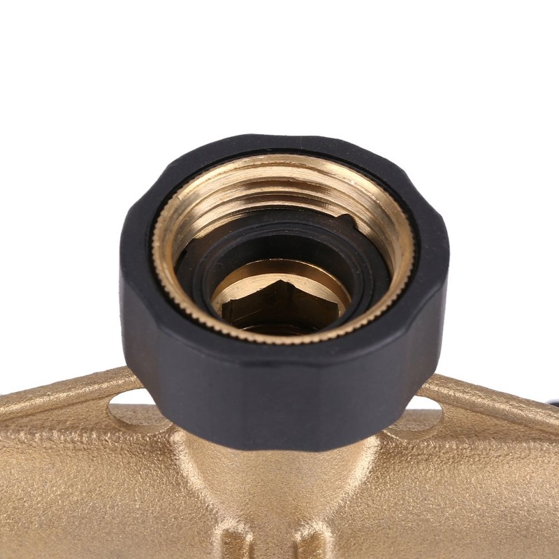 Garden Hose Splitter 4 Way Brass,3/4" Tap Splitter Shut Off