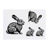 4 x 'Stylised Rabbit' Temporary Tattoos - Water Resistant, Skin-Safe,