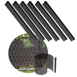 KADAX Privacy Screen Strips Clamp Bars Plastic Mounting Clips Clamp Strips Clips for Fence Film End Clips (Set of 6, Black)