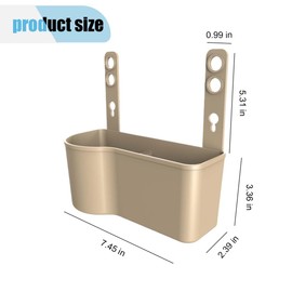 Car Seat Back Organizer with Cup Holder, Portable Hanging Auto Storage Holder, Multifunctional Dual Drink Pocket Storage Box, Universal Vehicle Travel Accessories for Most Cars (Beige)