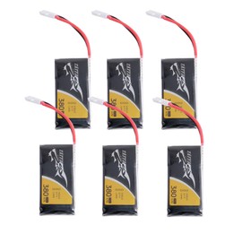 TATTU 6pcs 3.7V 380mAh 1S LiPo Battery with Molex Plug
