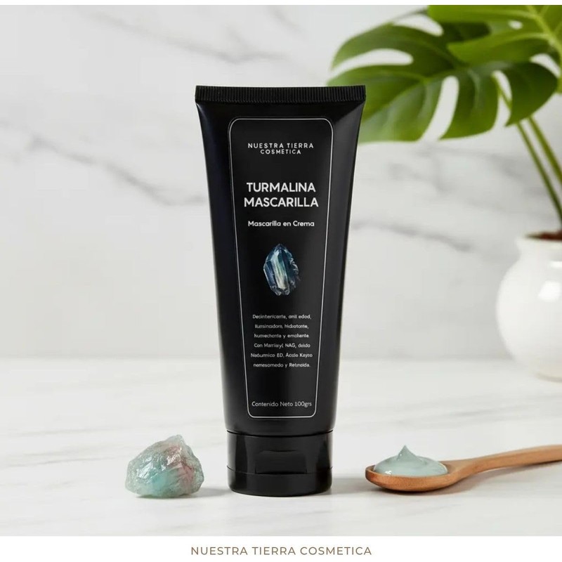 Nuestra Tierra Cosmética Mascarilla Turmalina en Crema, Desintoxicante, Iluminadora y