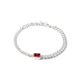 J'ai Mon Bijou Birthstone Bracelet - Sterling Silver & Lab-Created Gemstones (Garnet)