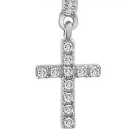 Timeless Love - 1/7 CT.T.W. Diamond Cross Dangle Earrings set in Sterling Silver - Dainty, Luxury Jewelry for Women