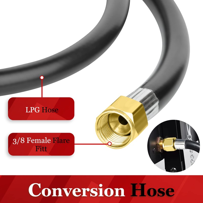 3 FT Propane Regulator and Hose Universal QCC1 Grill Replacement