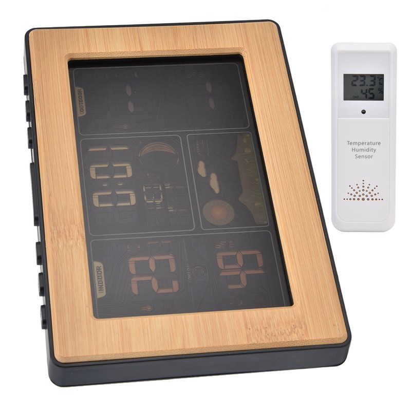 LCD Weather Forecast Station with RCC Receiving Function Wireless Thermometer