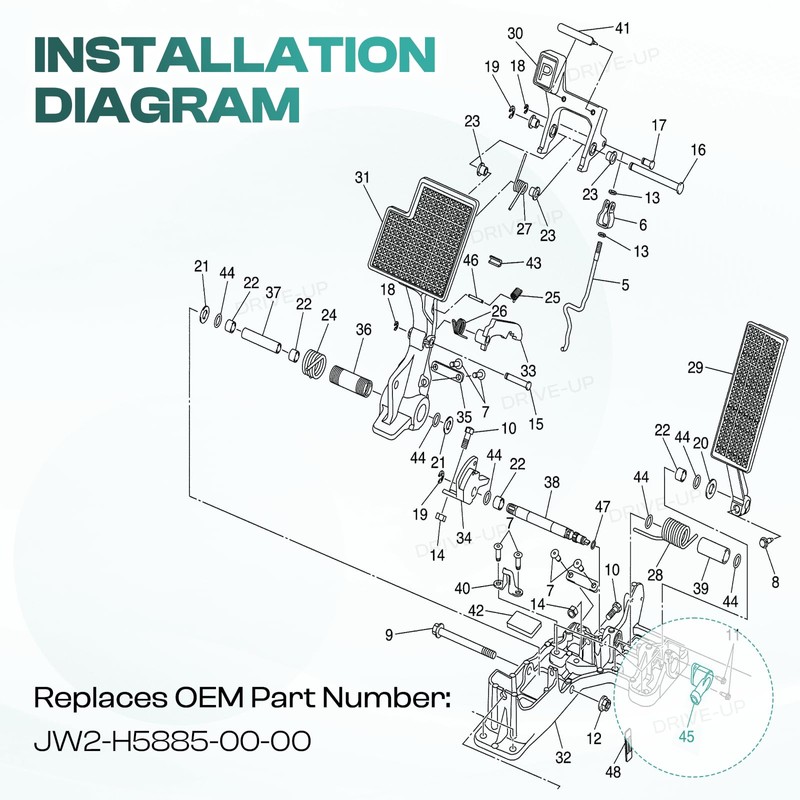 Drive-up Golf Cart Throttle Position Sensor Accelerator Fits for Yamaha