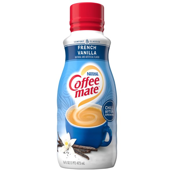Nestle Coffee mate French Vanilla Coffee Creamer Coffee Creamer Liquid For Warm Rich Flavored Coffee Lactose Free Gluten Free Non Dairy Creamer For Up To 32 Cups (16 Oz)