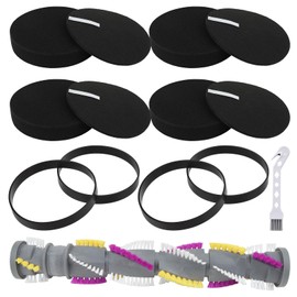 2252 replacement parts for Bissell Cleanview Swivel Crosswave Pet Vacuum 2252 2254 2486 2489 2488 2252 3197A 3198, includes 1 Brush Roller, 4 Belts and 4 Foam Filters