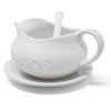24 Oz Gravy Boat, Tray and Ladle | Ceramic White