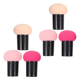 FRCOLOR 6PCS Dual Use Mushroom Head Makeup Sponge Set for Wet Dry Application Ergonomic Design for Accurate Foundation Eyeshadow Blending Comprehensive Cosmetic Tool Kit