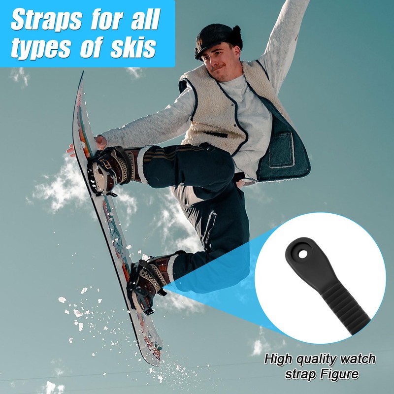 BOXOB 10pcs Snowboard Binding Straps, 8.27x0.59 Inch Plastic Snowboard Ankle