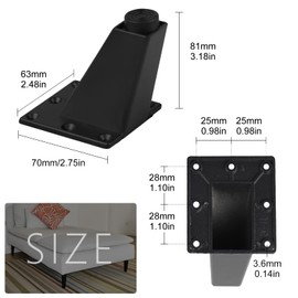 DBREAKS 8 Furniture Feet - Black Triangle Furniture Feet, 8 cm Sofa Legs Cabinets Furniture Feet Kitchen Feet Breakfast Bar Desk Table Legs for Cabinet Sofa Table Bed Living Room Kitchen