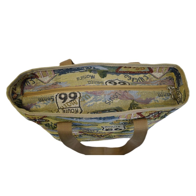 Karriage-Mate Cotton Canvas Tote Bag. Route 66-Theme