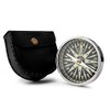 NKlaus Maritime Compass with Leather Case Chrome-Plated Brass Hiking Compass