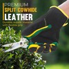 HANDLANDY Men Leather Gardening Gloves, Utility Work Gloves for Garden