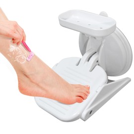 OWIIZI Shower Stool for Shaving Legs,Bath Foot Rest for Wall Showers Small Stand for Inside with Powerful Suction Cup