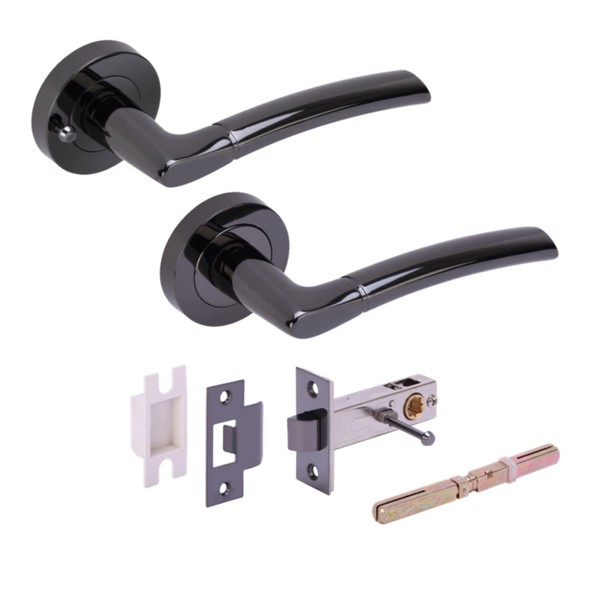 HANDLEZONE® Nemo Privacy Lever On Round Rose Door Handles, with