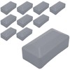 SKIR'CO Pack of 10 Fence Post Caps, Rectangular, Grey Plastic
