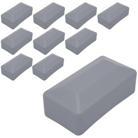 SKIR'CO Pack of 10 Fence Post Caps, Rectangular, Grey Plastic Caps, 40 x 80 mm, Fence Post Cover, Window Grey, RAL 7040, Colour